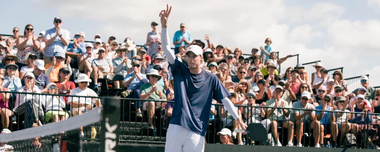 Roscoe Bellamy celebrating a victory at the Zimmer Biomet Cape Coral Open in Cape Coral, FL.