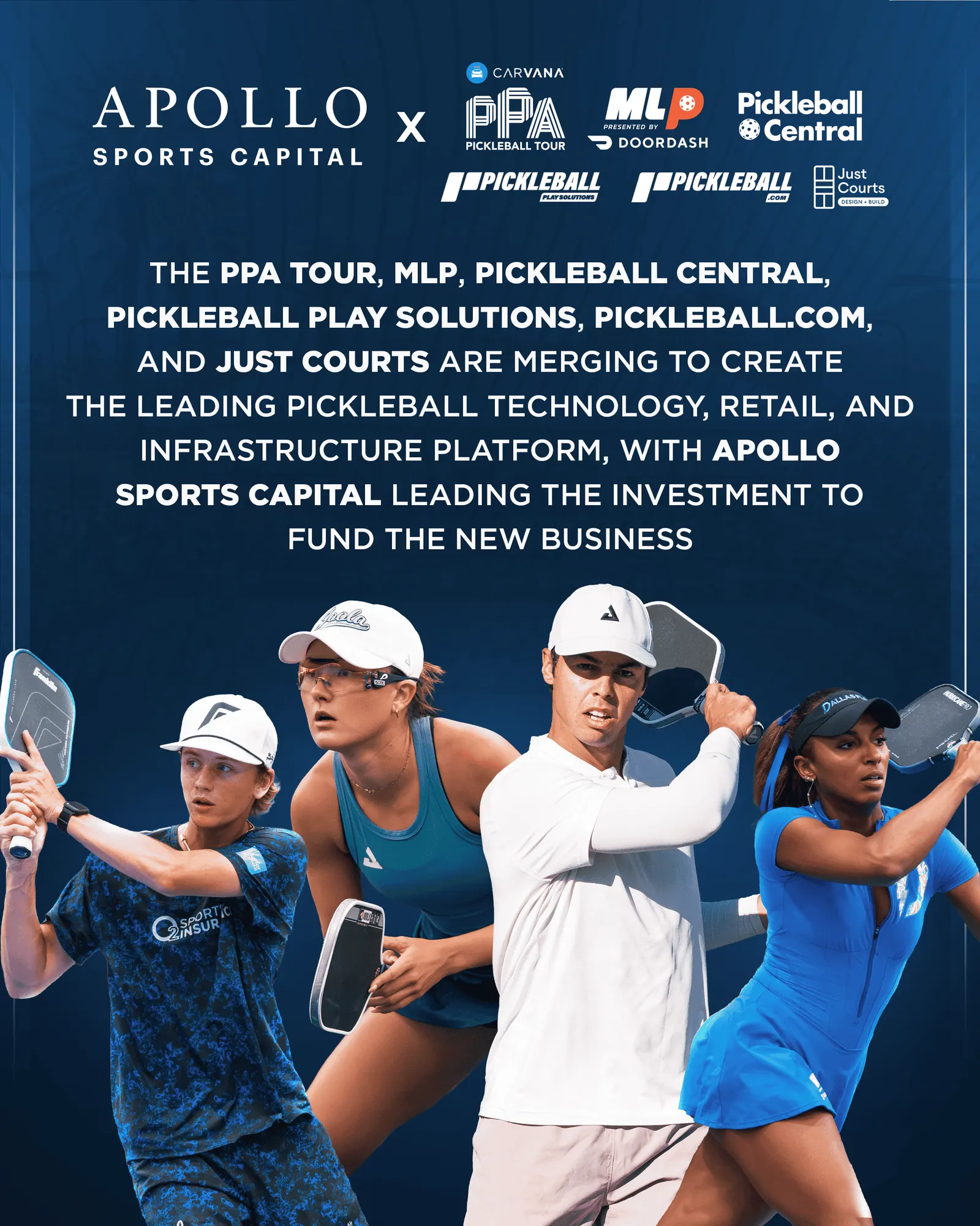 Pickleball players competing at PPA Tour event.