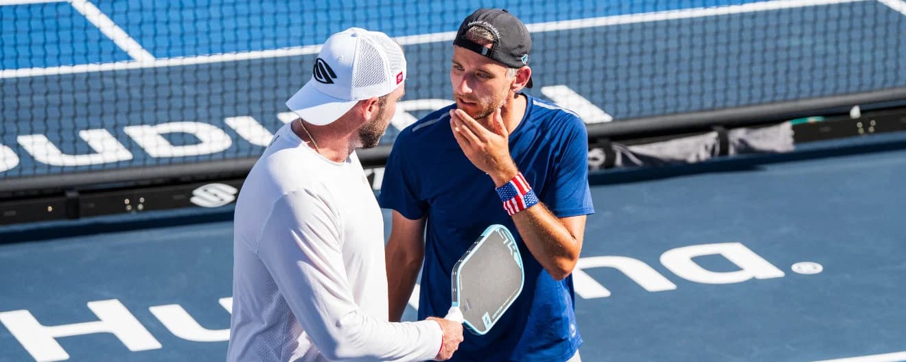 Jack Sock and Eric Roddy competing at the Select Medical Orange County Cup presented by Reign Storm.